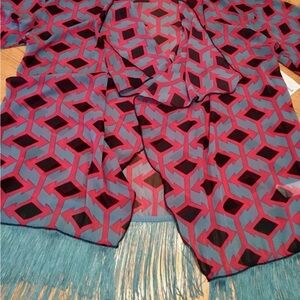 LuLaRoe Large Monroe Geometric Kimono Bathing Suit Fringe Cover Up Major Unicorn